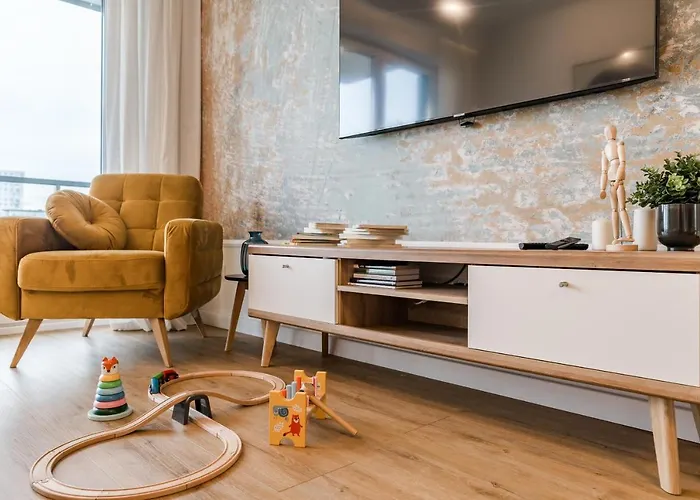 公寓 Golden Reagan By Aparo - Nowy Apartament, Winda, Lozeczko Turystyczne, Plaza 500m, Balkon, 2 Sypialnie Oraz Salon, Rowerownia, Biurko