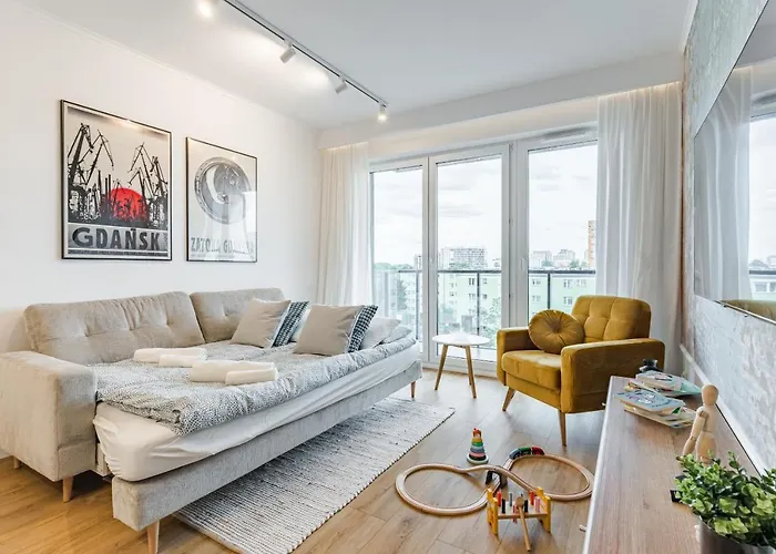 Golden Reagan By Aparo - Nowy Apartament, Winda, Lozeczko Turystyczne, Plaza 500m, Balkon, 2 Sypialnie Oraz Salon, Rowerownia, Biurko 公寓 格但斯克